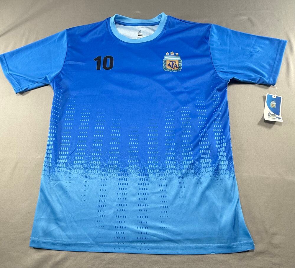 Argentina Messi #10 Soccer Jersey Blue Gradient AFA Fan Shirt NWT Adult Large